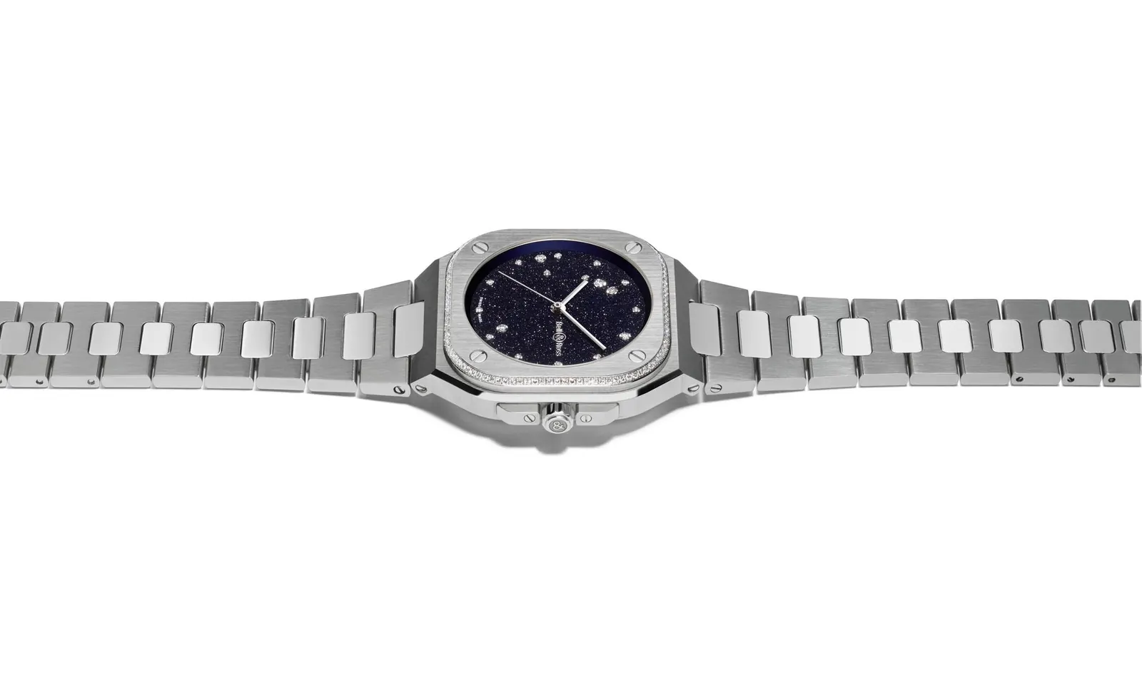 Bell & Ross BR-05 Blue Diamond Eagle 36mm steel case back with laser-engraved Aquila constellation