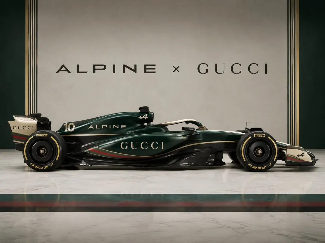 Gucci Racing Alpine Formula One Team official announcement featuring Kering and Renault Group executives