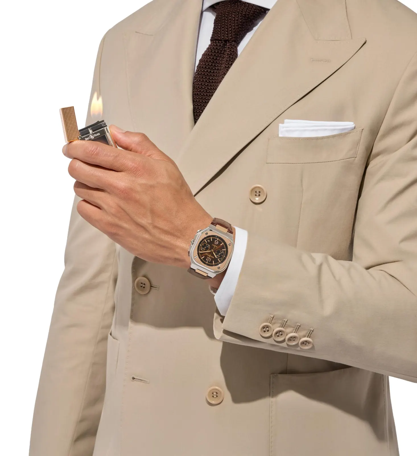 BR-05 Chrono S.T. Dupont two-tone rose gold and steel bracelet variant