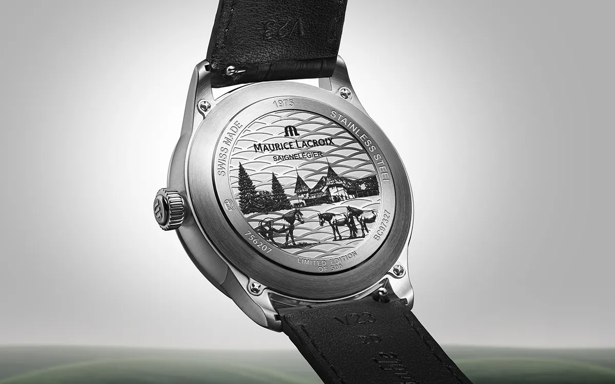 Maurice Lacroix 1975 Legacy Signed Saignelégier ML158 automatic movement Geneva stripes rotor