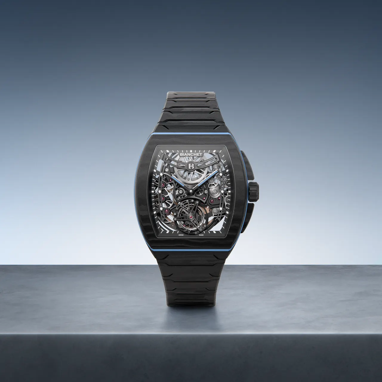 Bianchet ambassador Nicolai Budkov Kjær portrait with tourbillon timepiece