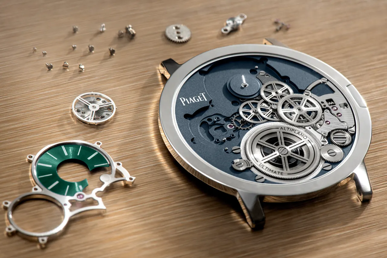 Piaget and Wristcheck collaboration full watch view on blue strap