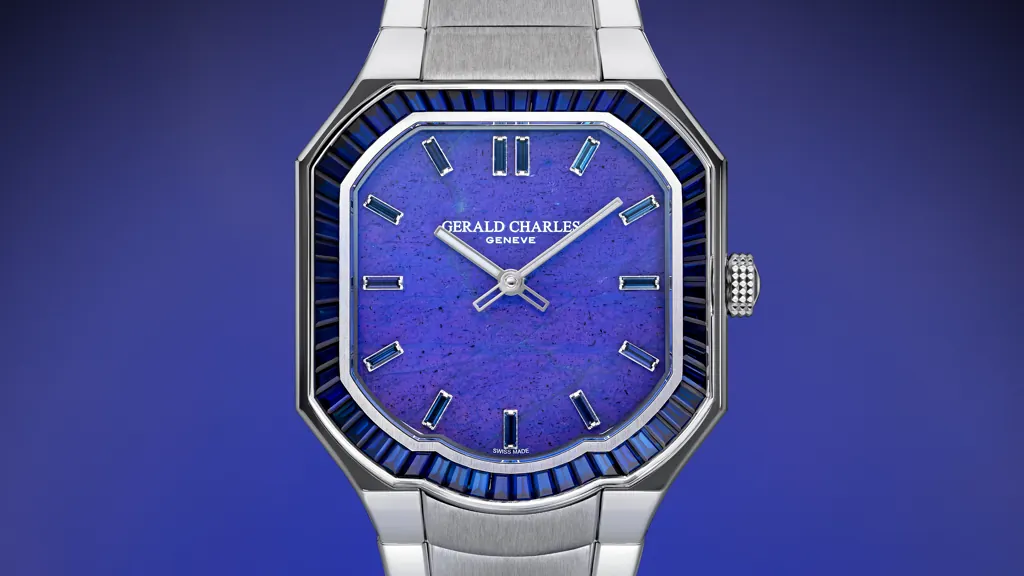 WORDPRESS-001-77 GERALD CHARLES - Masterlink Gem Set Stone Dial