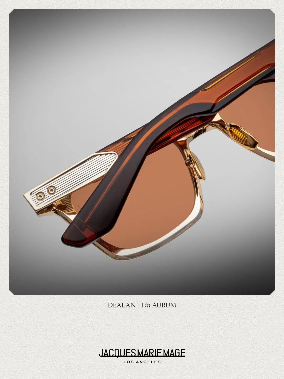 Jacques Marie Mage DEALAN Ti in AURUM colourway showing polished light gold and silver palladium two-tone plating