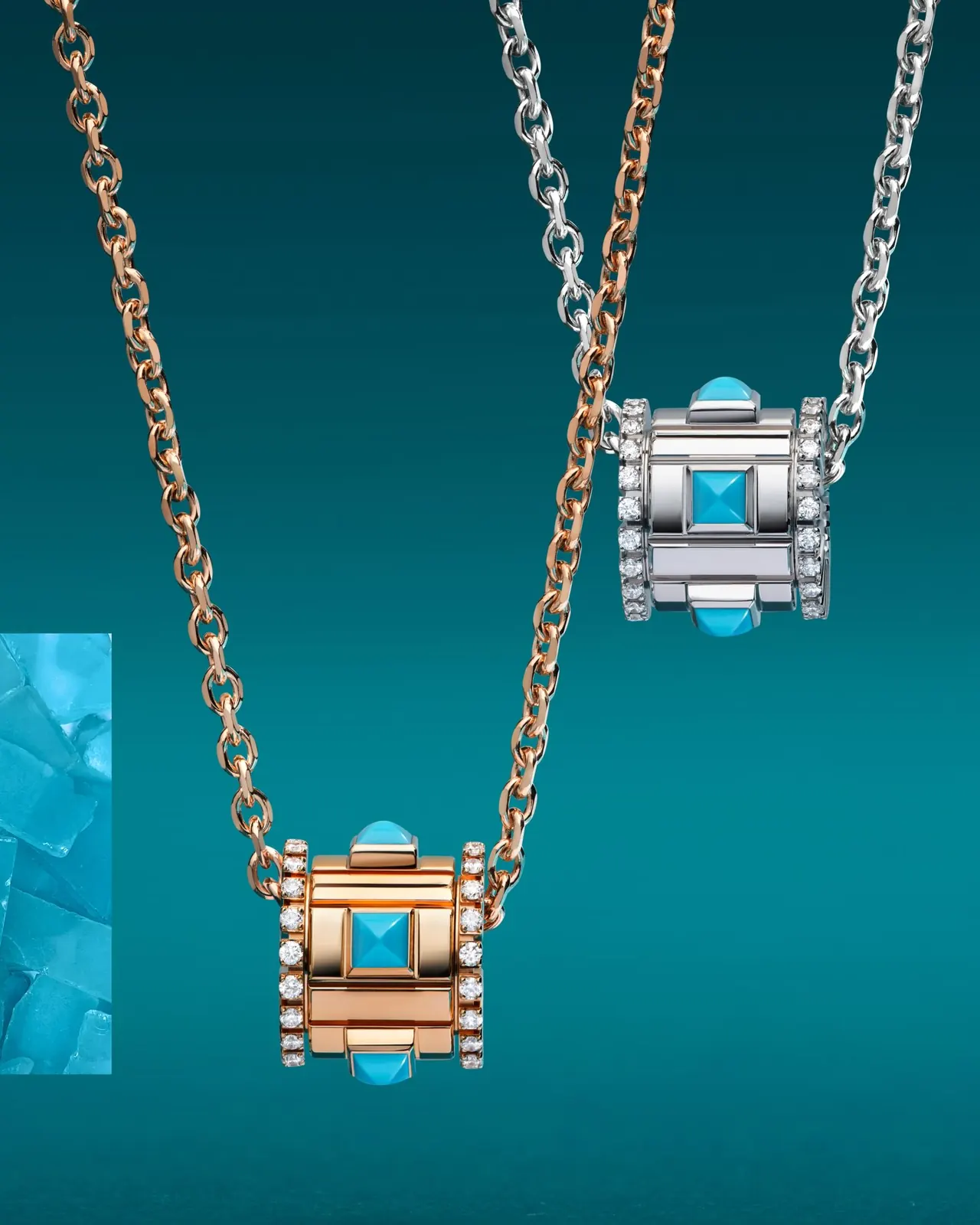 MARLI New York turquoise jewellery set in 18K gold from the Cleo collection