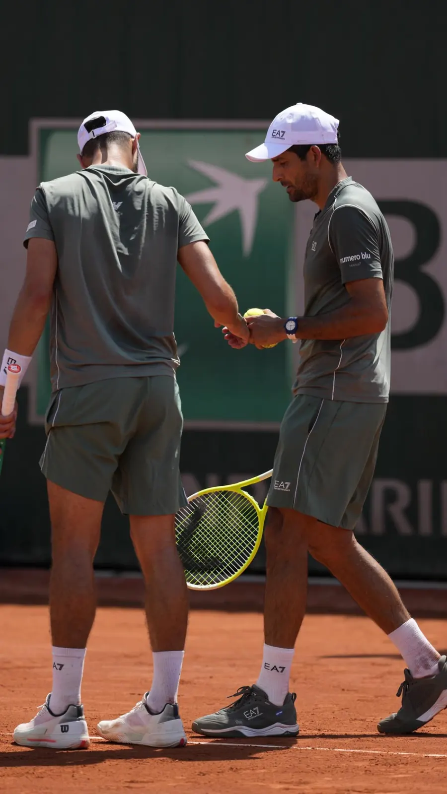 Marcelo Arévalo wearing a Maurice Lacroix watch at an ATP doubles tournament