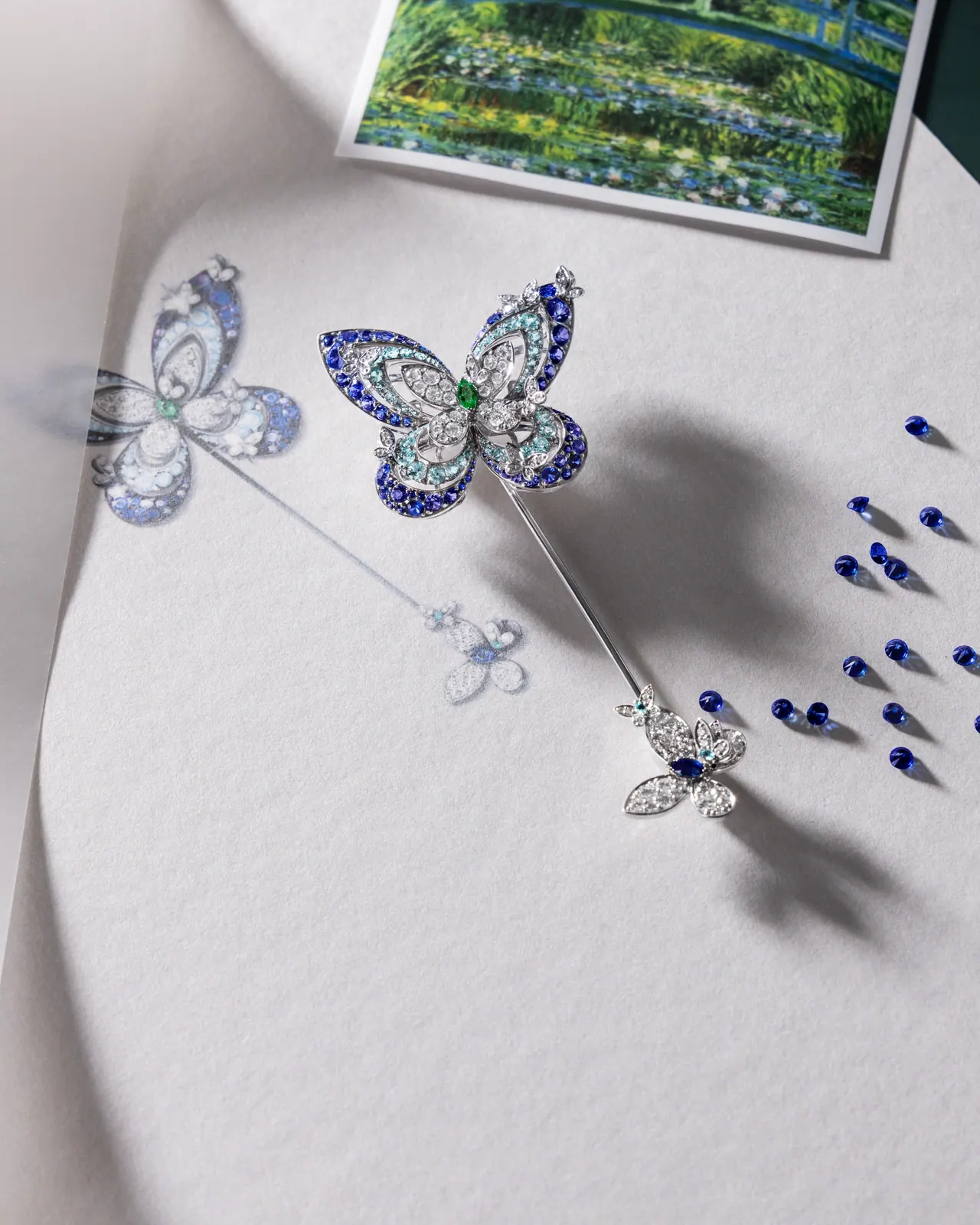 Graff Butterfly Collection 2026 Lina brooch in pink sapphires and diamonds with en tremblant wings