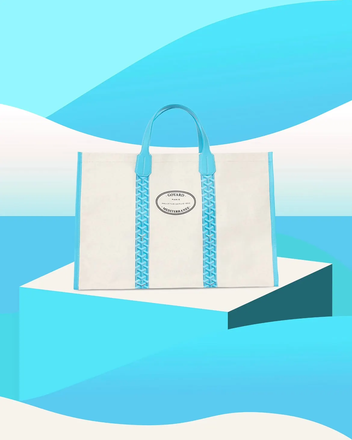 Goyard Belharra bucket bag in turquoise Goyardine canvas with matching leather trim, Into the Blue capsule 2026