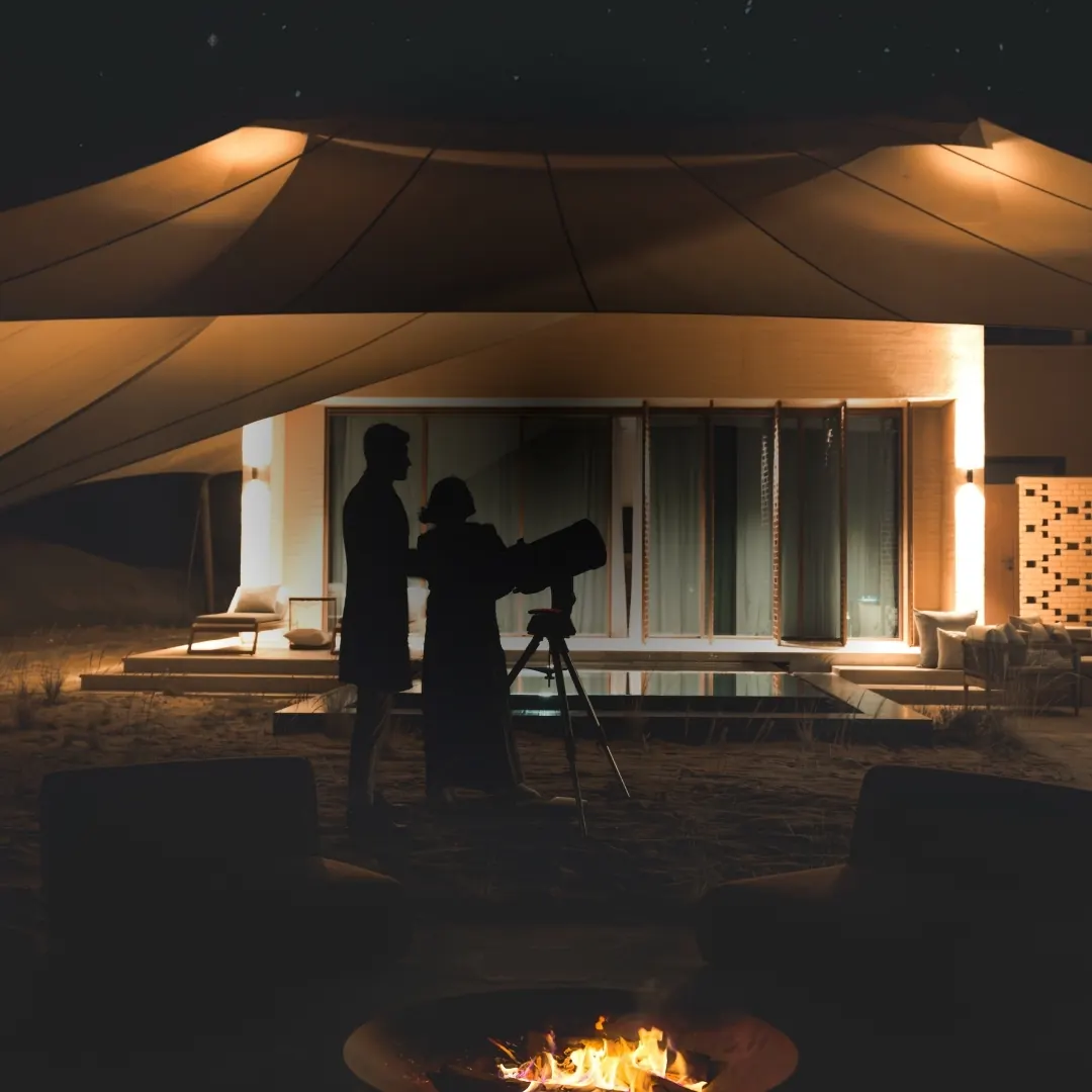 Private pool villa at Banyan Tree AlUla overlooking the desert landscape
