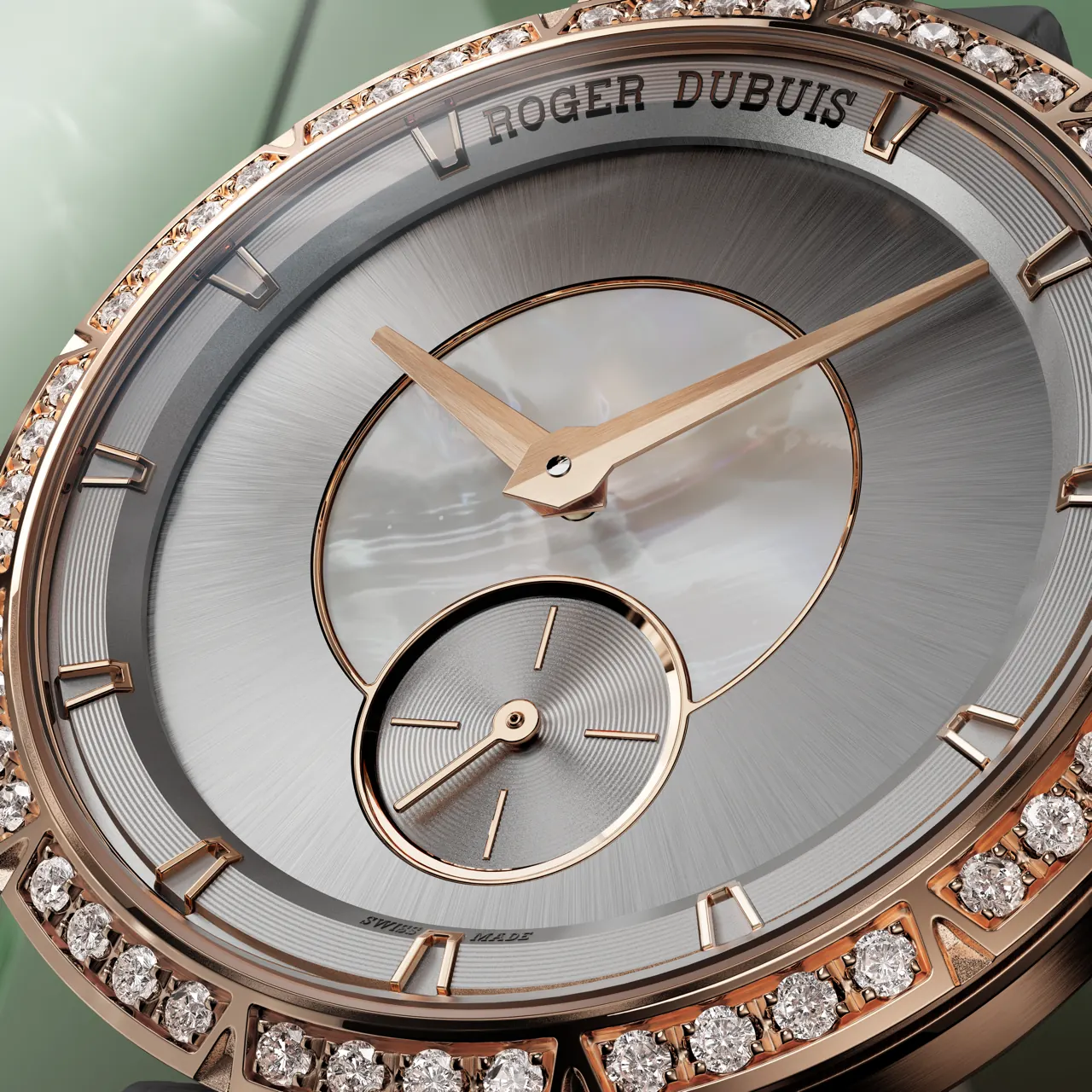 Roger Dubuis Excalibur Lady of the Lake caseback revealing automatic calibre RD830 with Côtes de Genève finish
