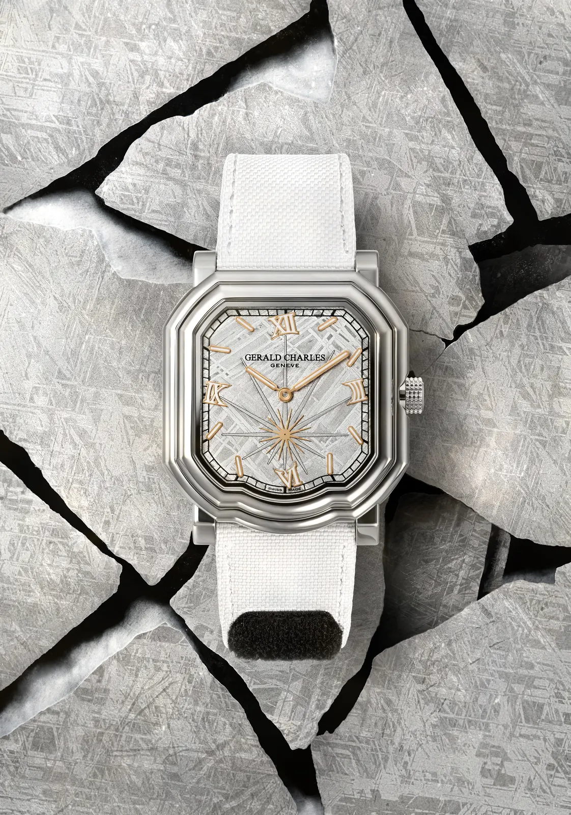 Gerald Charles Maestro 2.0 Meteorite Silver edition with polished steel case and white meteorite dial