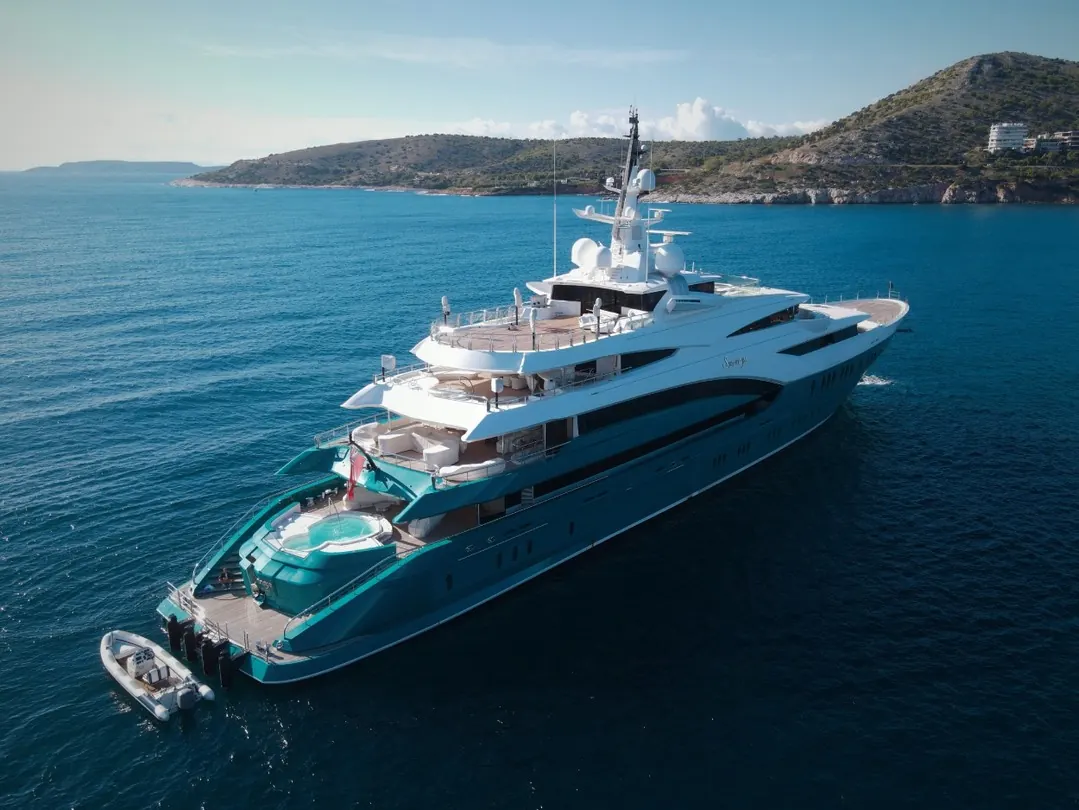 Oceanco Sunrays owner's deck private terrace and jacuzzi aboard the 85.5m superyacht