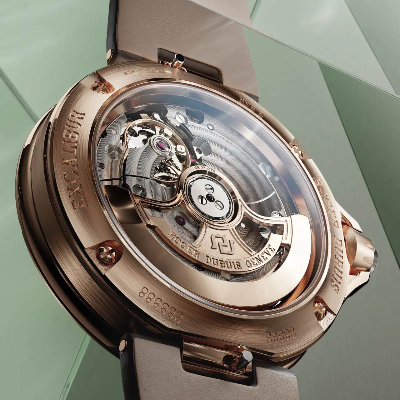 Roger Dubuis Excalibur Lady of the Lake Sovereign Grey dial with mother-of-pearl centre and rose gold sword hands