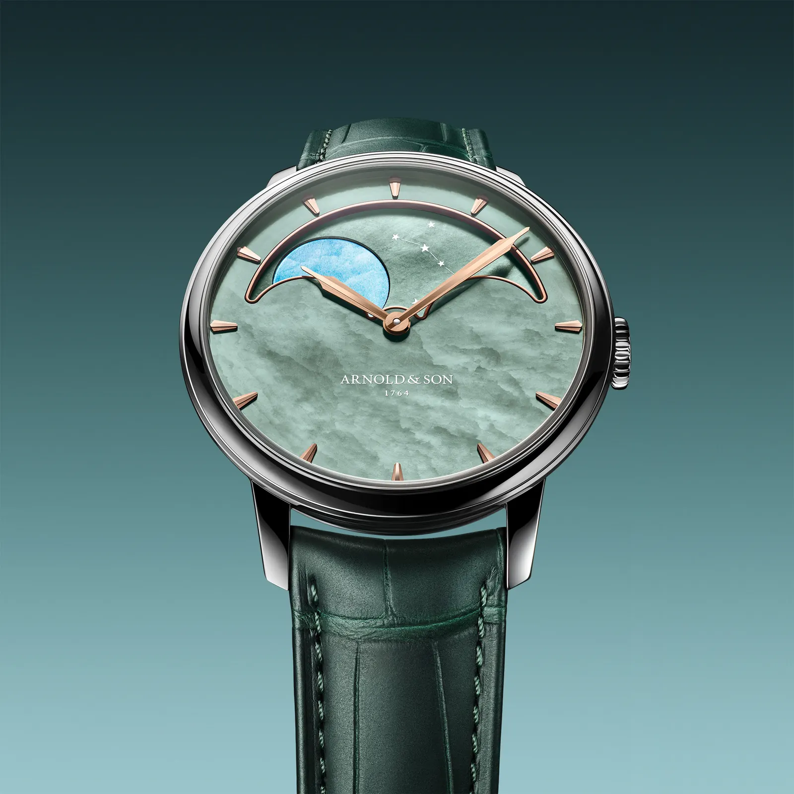 Arnold & Son A&S1512 calibre with Côtes de Genève bridges and blued screws