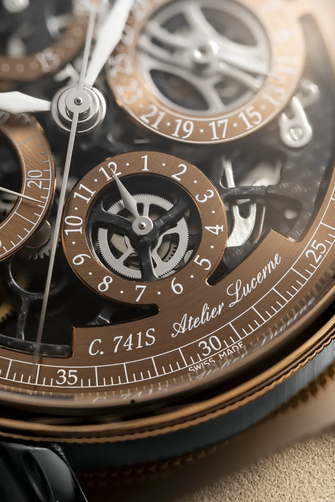 Chronoswiss Opus Dakar Sundown sand-coloured nubuck leather strap detail