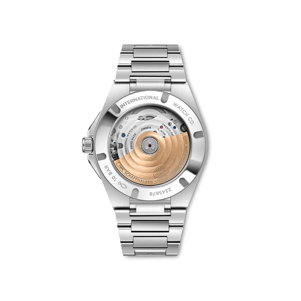 IWC Ingenieur Automatic 35 Pool dial side profile showing 9.4 mm case height and five-screw bezel