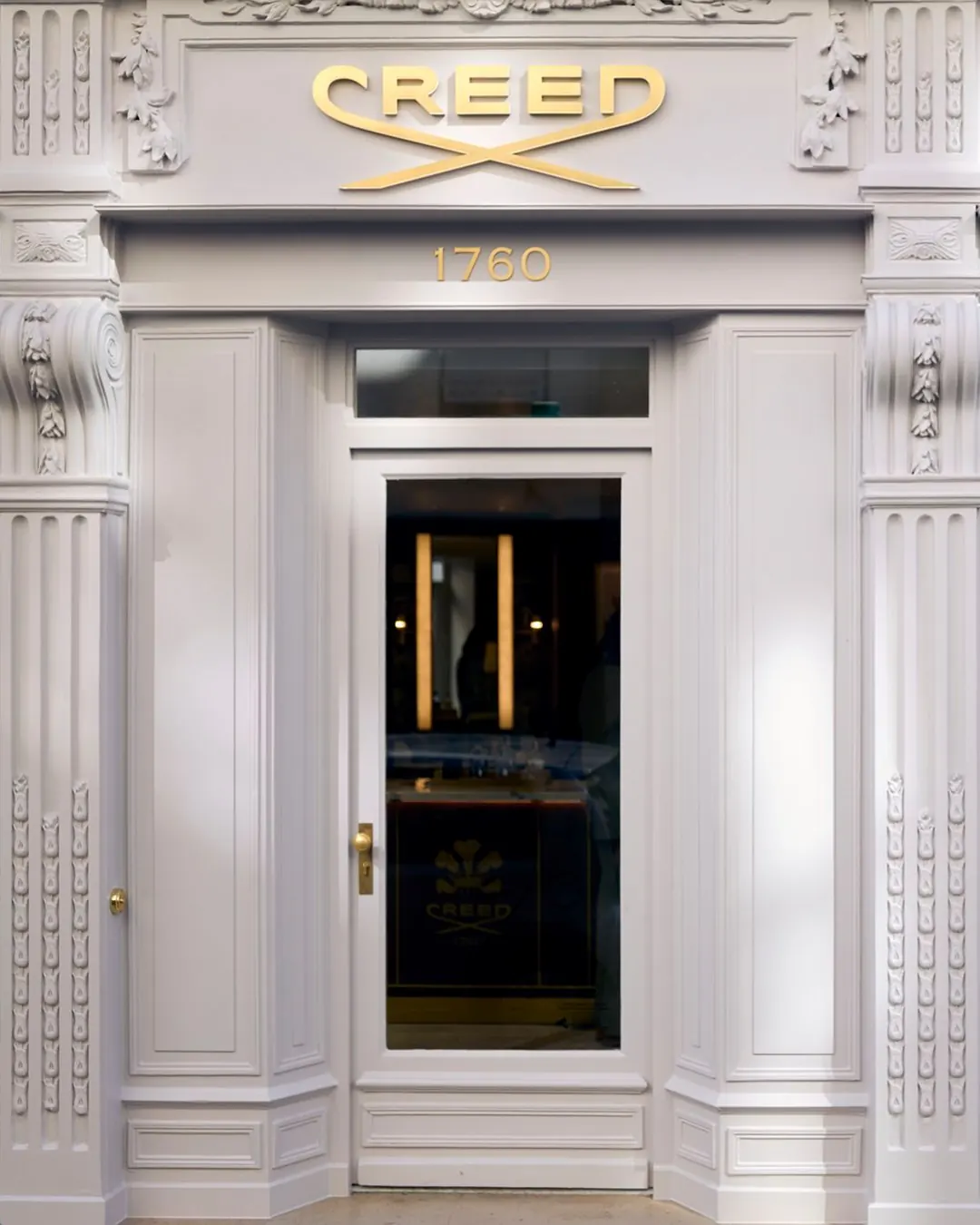 Creed Aventus and signature fragrances displayed at the new Paris boutique