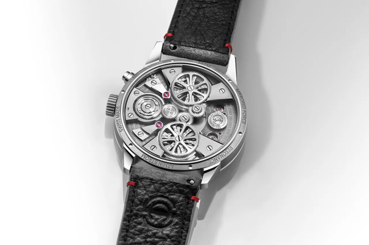 Armin Strom Mirrored Force Resonance Red on dark grey Alcantara strap