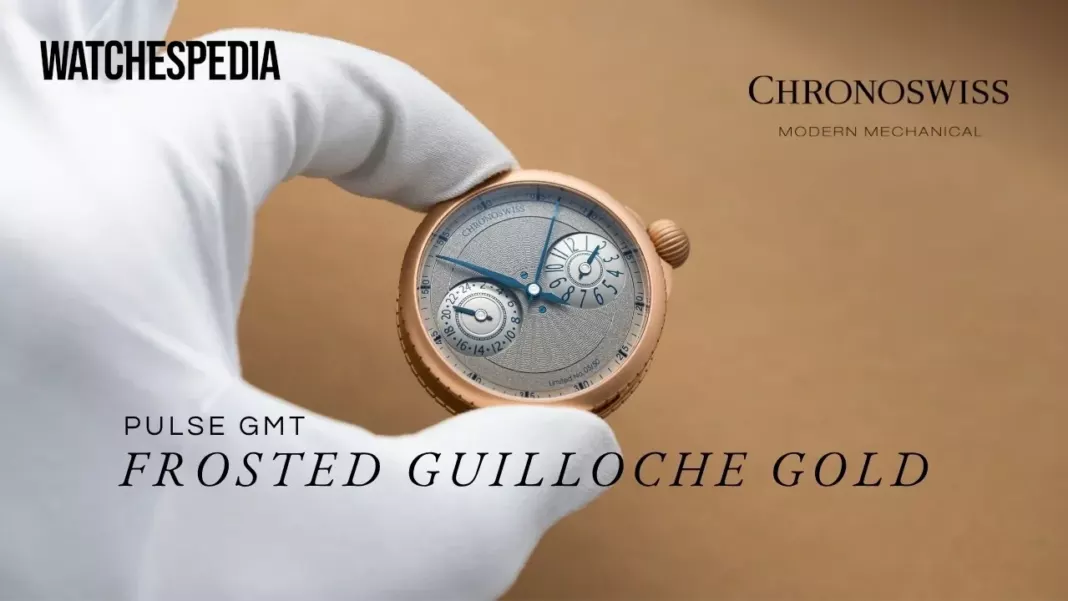 CHRONOSWISS - Chronoswiss PULSE GMT Frosted Guilloche Gold | Modern Mechanical Travel Time