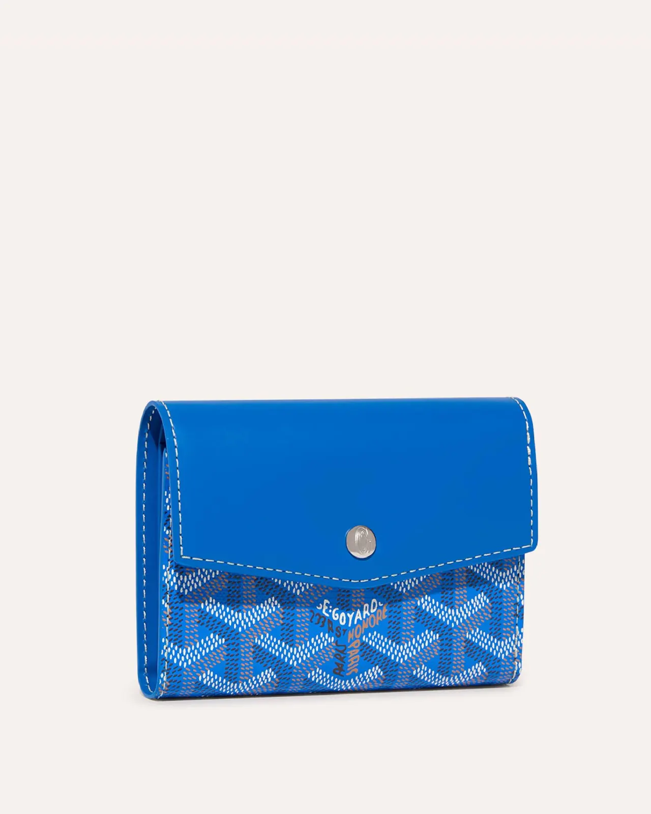 Goyard Saint-Gabriel wallet in sky blue Goyardine canvas with snap-button closure