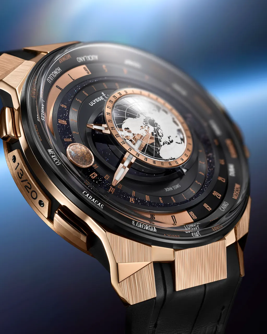 Ulysse Nardin Blast Moonstruck rose gold 45 mm aventurine dial with geocentric astronomical display