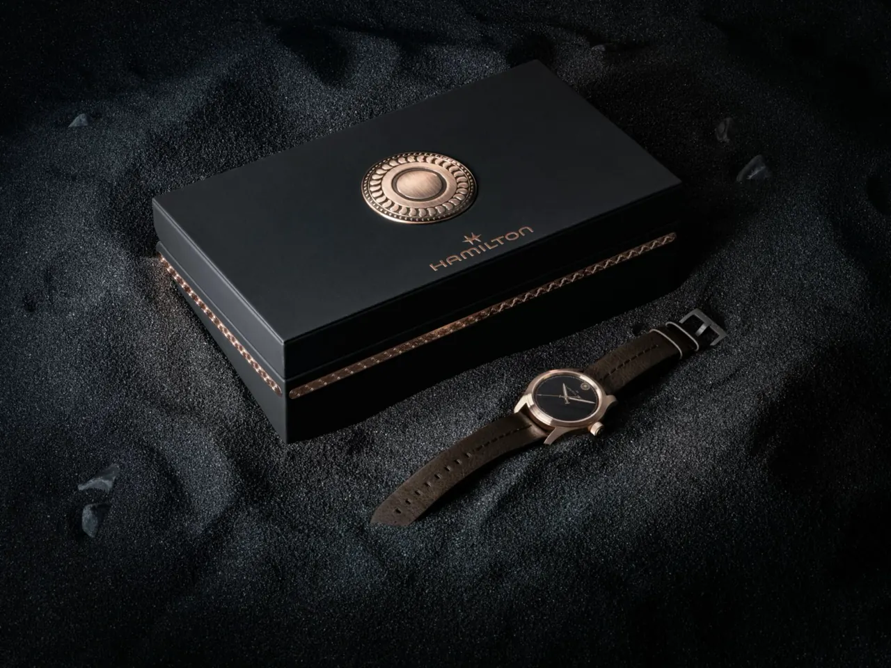 Hamilton x The Odyssey 42mm bronze Khaki Field Automatic limited edition dial detail
