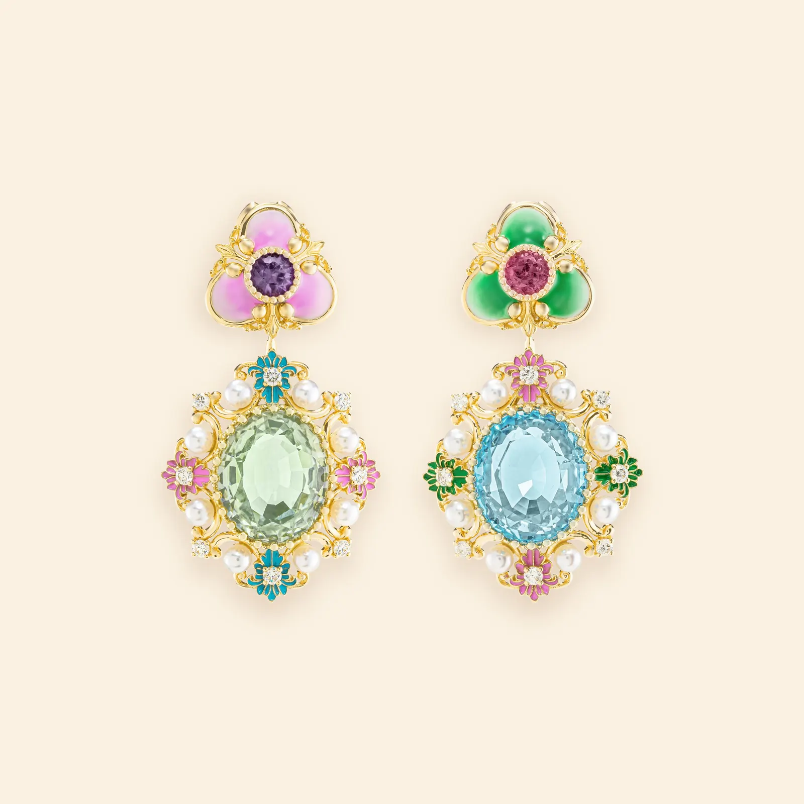 Mellerio Fiorenza High Jewellery parure detail showing Renaissance ornamental forms