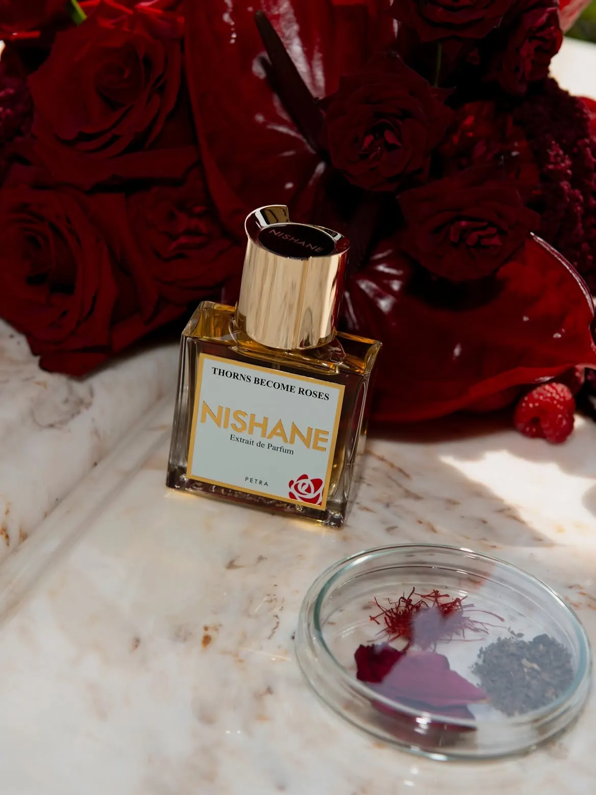 NISHANE Thorns Become Roses Extrait de Parfum bottle from the Rumi Collection