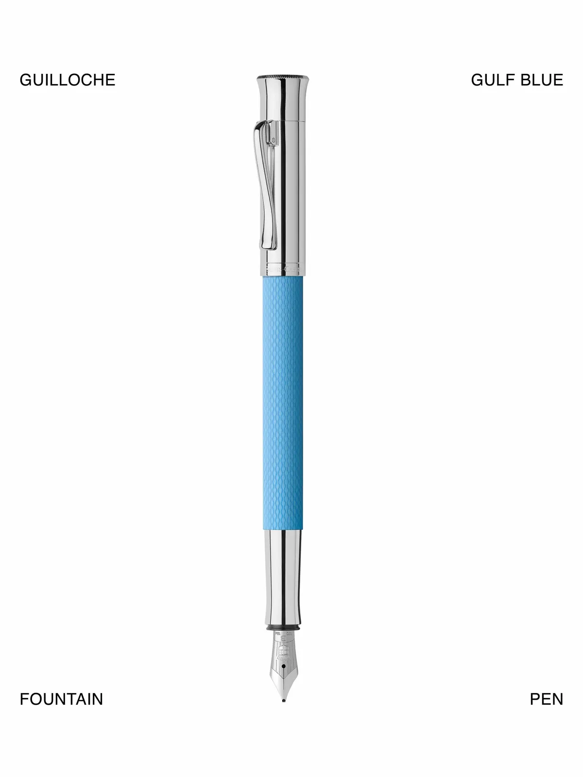 Close-up of Graf von Faber-Castell Guilloche barrel surface revealing the grain guilloché pattern under lacquer