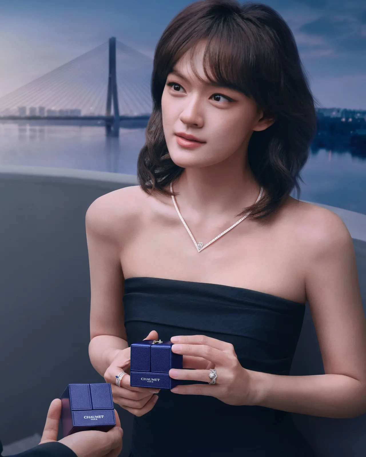Chaumet Joséphine ring in platinum and diamonds from the We Crown Each Other campaign