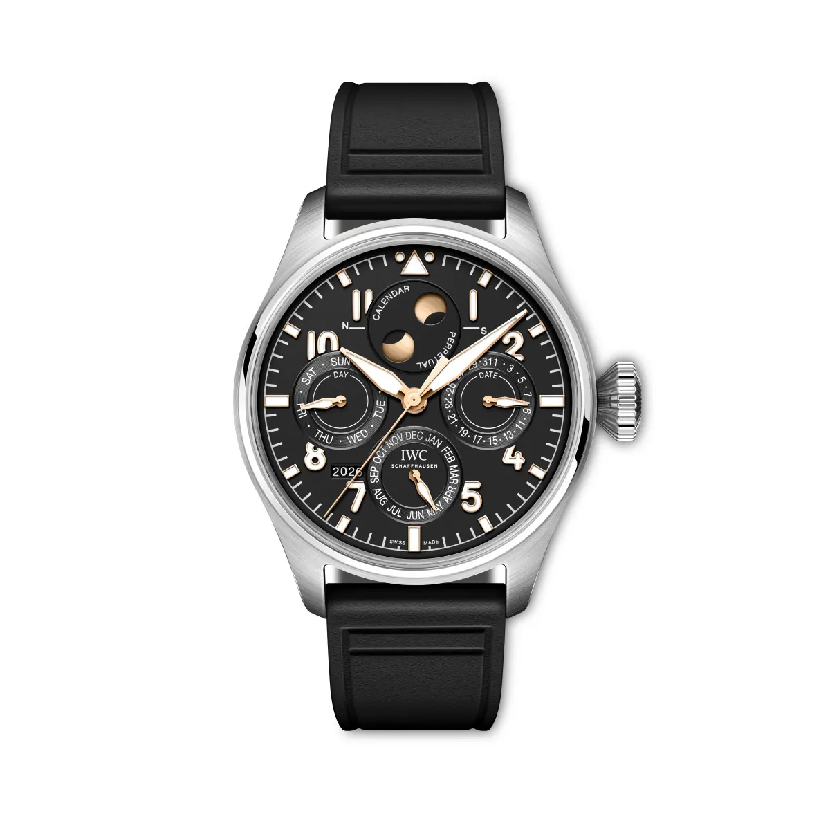 IWC Big Pilot's Watch Perpetual Calendar ProSet 140 Years Mercedes-Benz case back with historic Mercedes-Benz logo