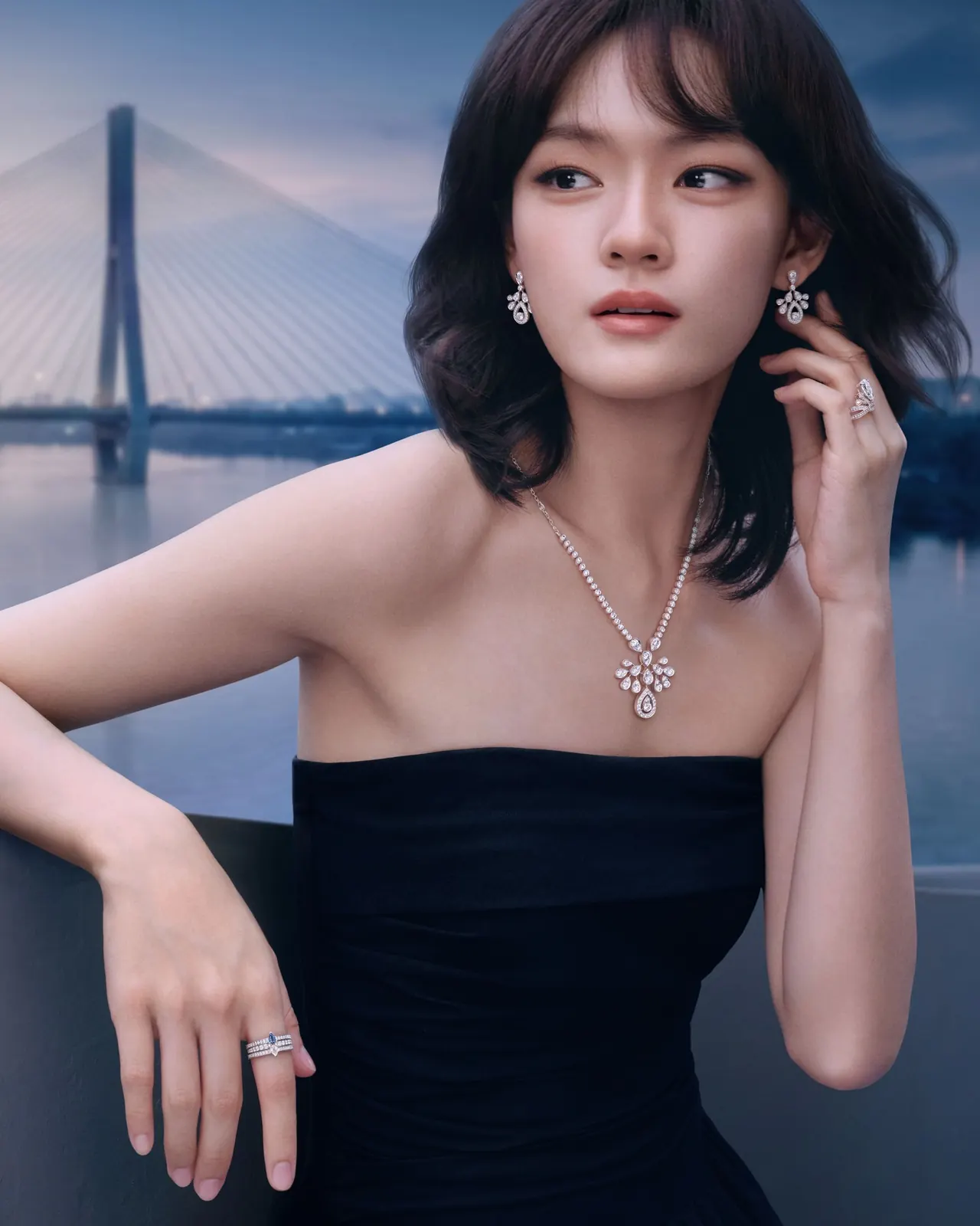 Wen Qi wearing Chaumet Joséphine jewellery in the Qixi 2026 short film