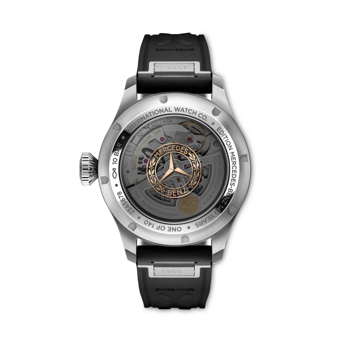 IWC Big Pilot's Watch Perpetual Calendar ProSet 140 Years Mercedes-Benz on black rubber strap