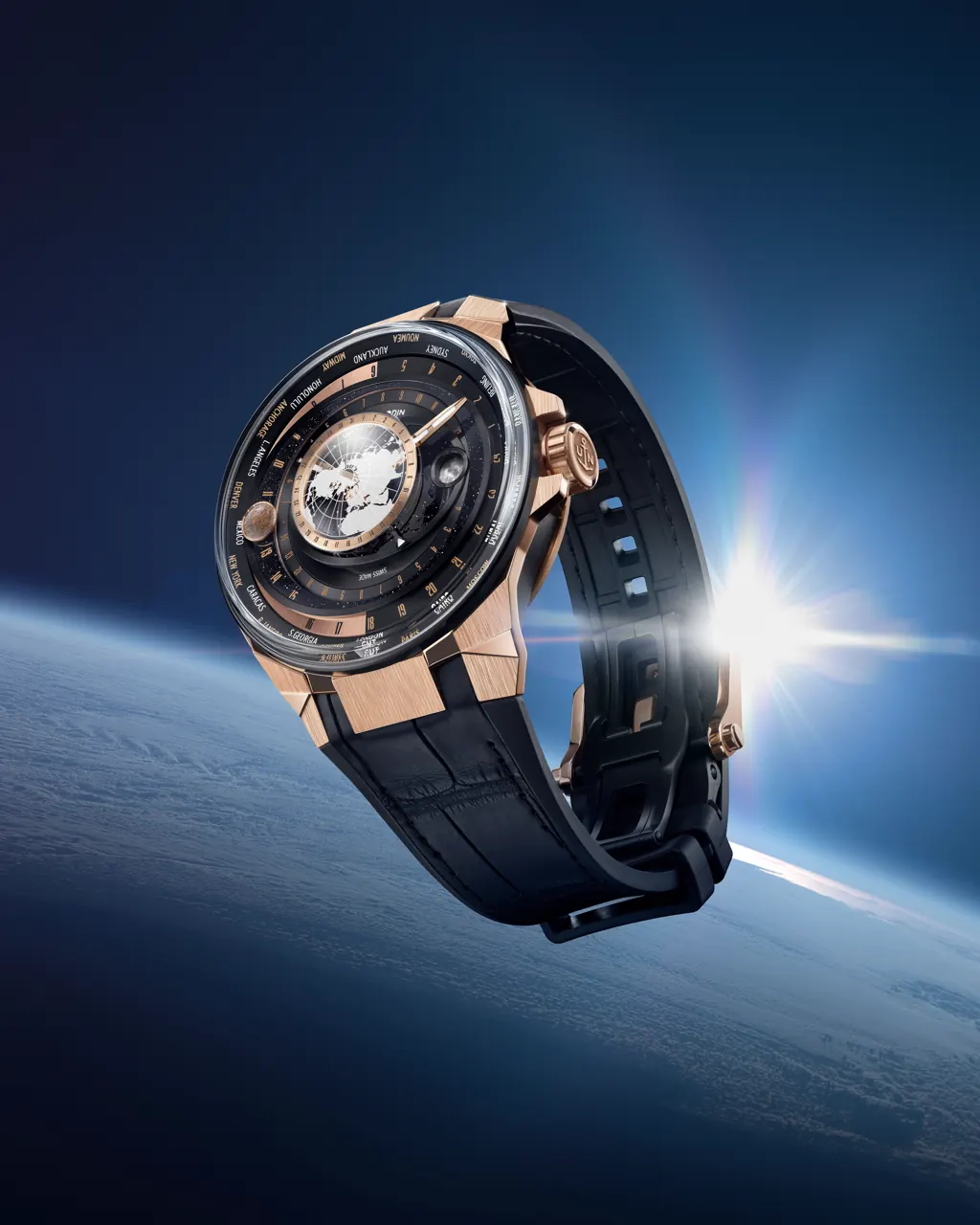 UN-106 manufacture calibre with silicon escapement and 338 components inside Blast Moonstruck