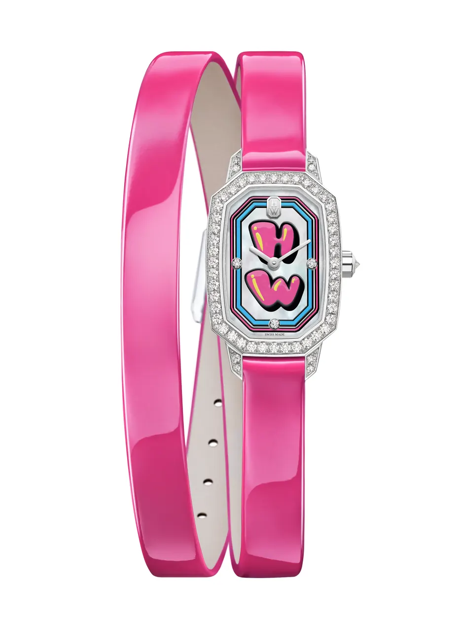 Harry Winston HW brooch with pink sapphires and Paraiba Tourmalines from the Graffiti collection