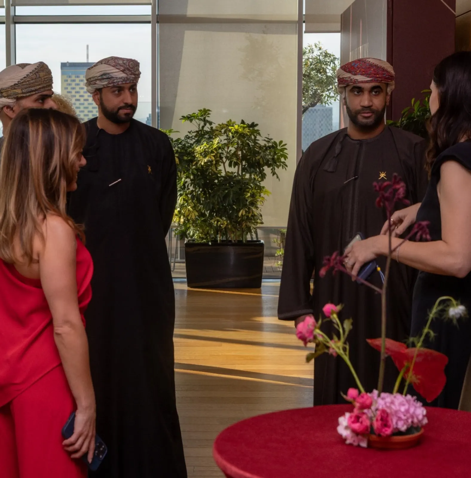 OMANLUXURY brand imagery with Mariya symbol at the Albania 2026 event