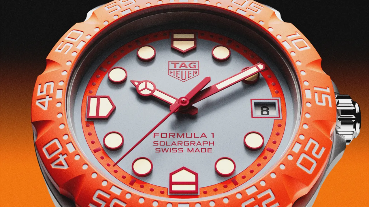 TAG Heuer Formula 1 Solargraph 38mm Zandvoort limited edition orange rubber strap grey opalin dial