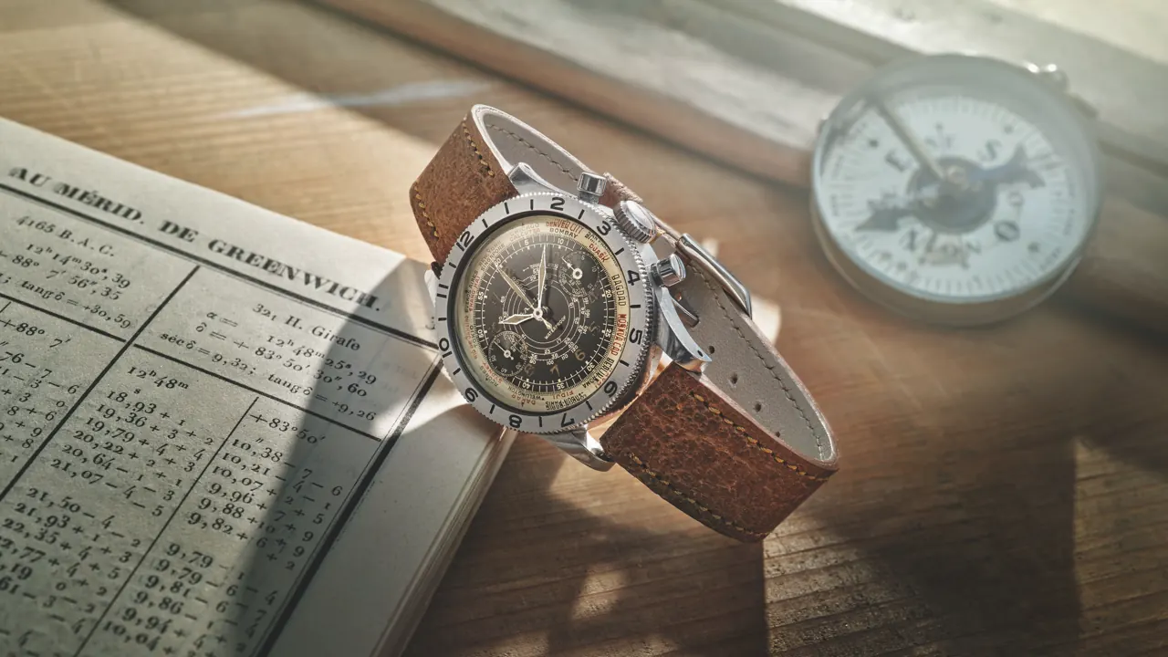 Gallet Flying Officer Chronograph 40mm stainless steel blue dial