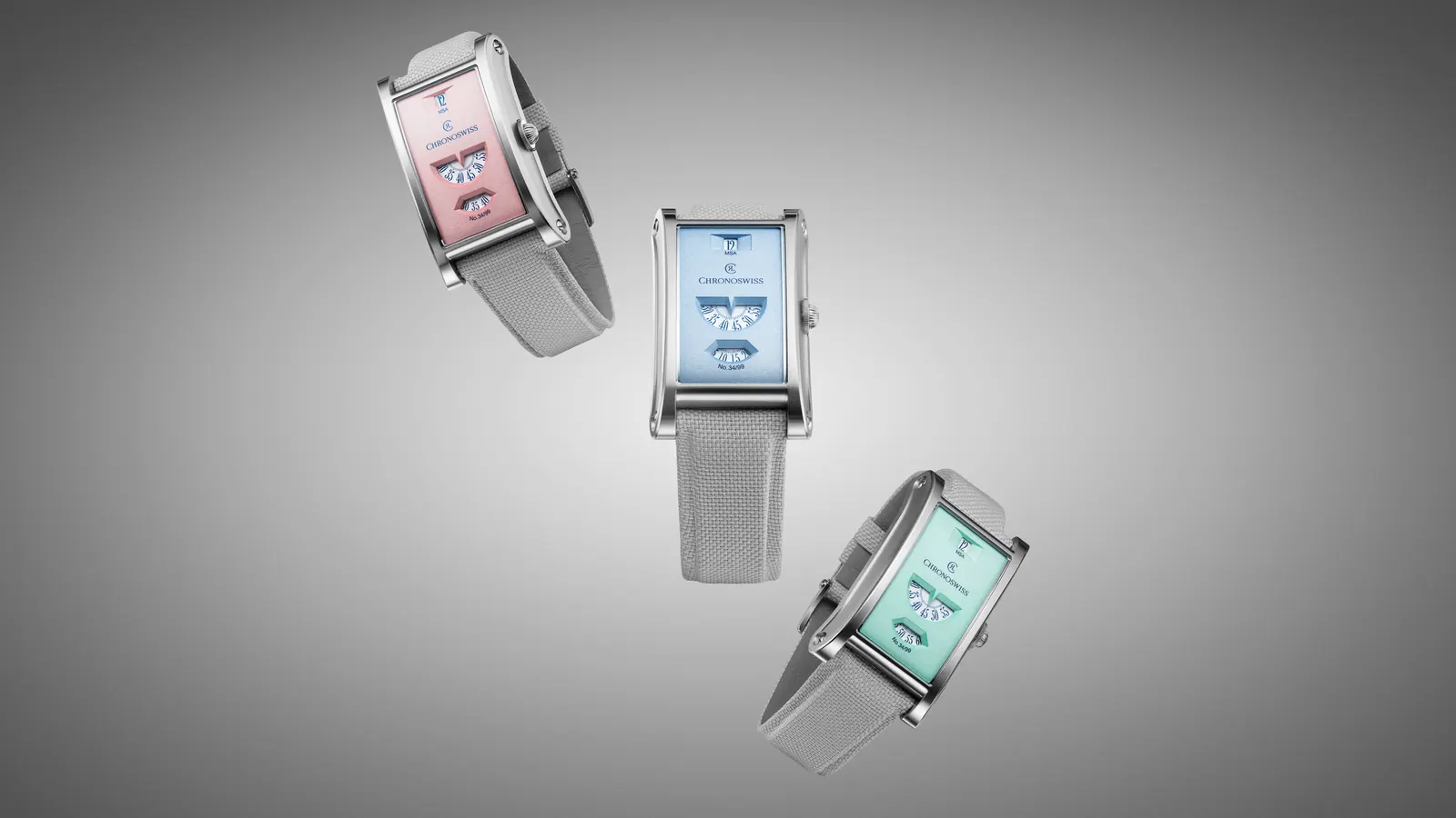 Chronoswiss Neo Digiteur Pastel Code Rose dial pastel pink mechanical digital watch