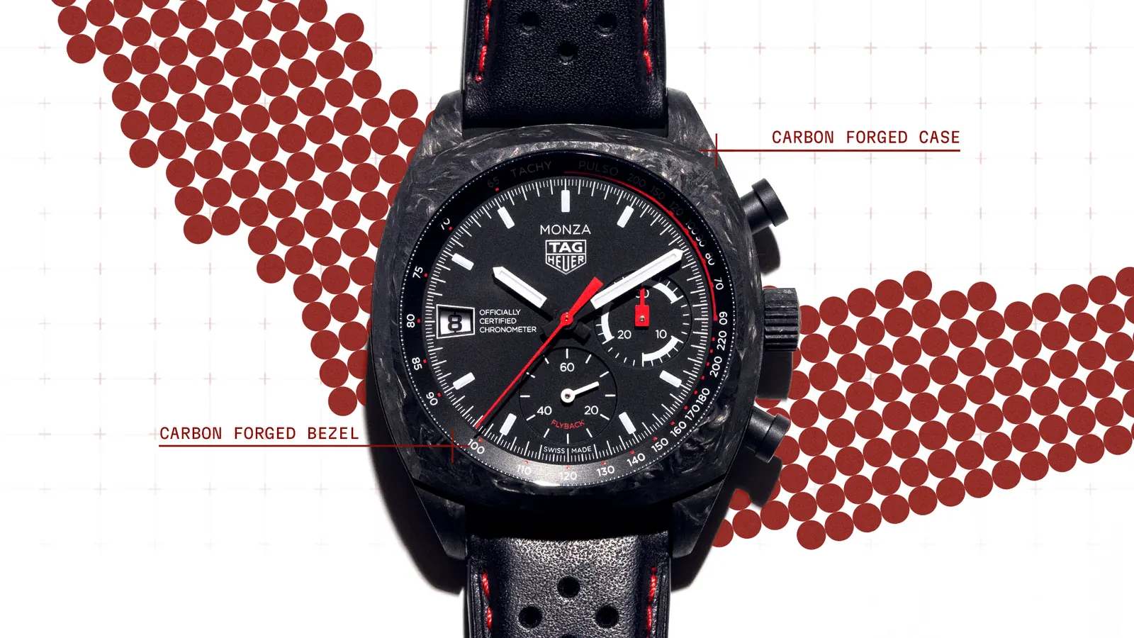 TAG Heuer Monza Flyback Chronograph 42mm forged carbon case, reference CR5092.FC8372, 50th anniversary limited edition