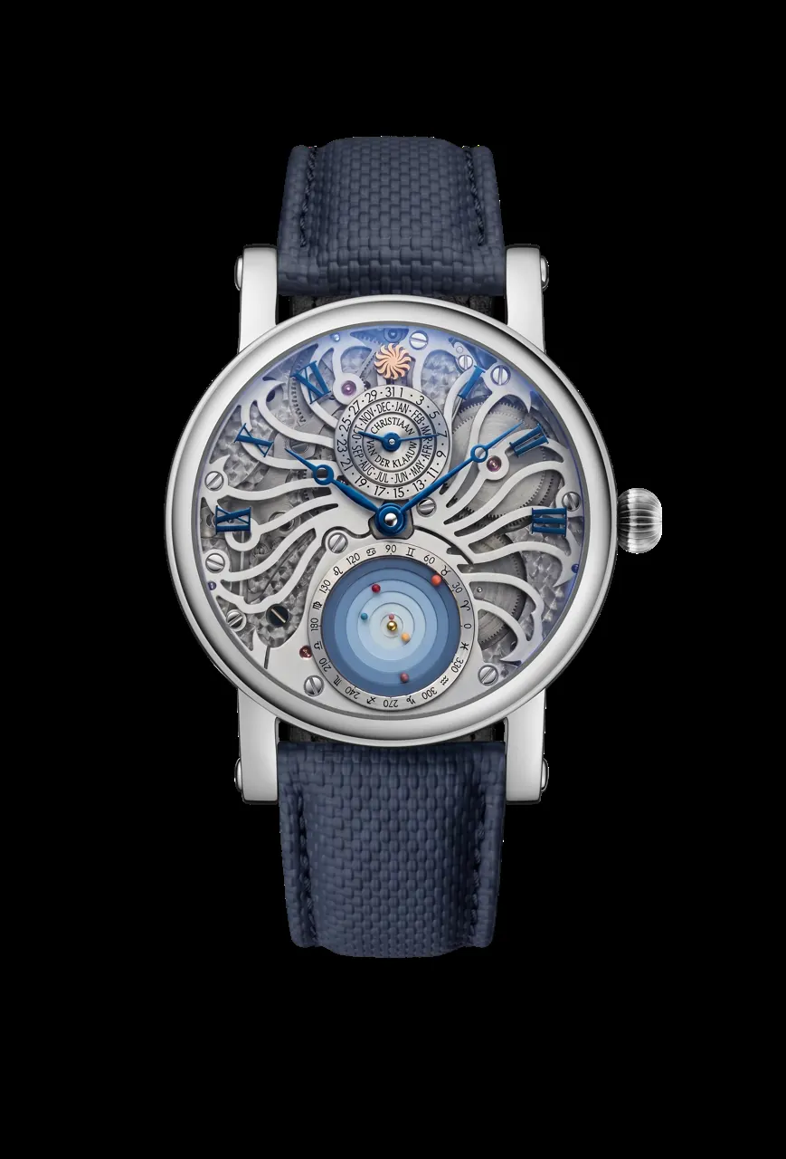 Christiaan van der Klaauw Planetarium Skeleton Platinum CKPT22SK transparent sapphire dial with planetary display