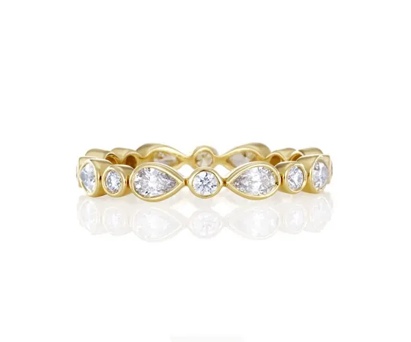 De Beers yellow gold solitaire jewellery piece on neutral background