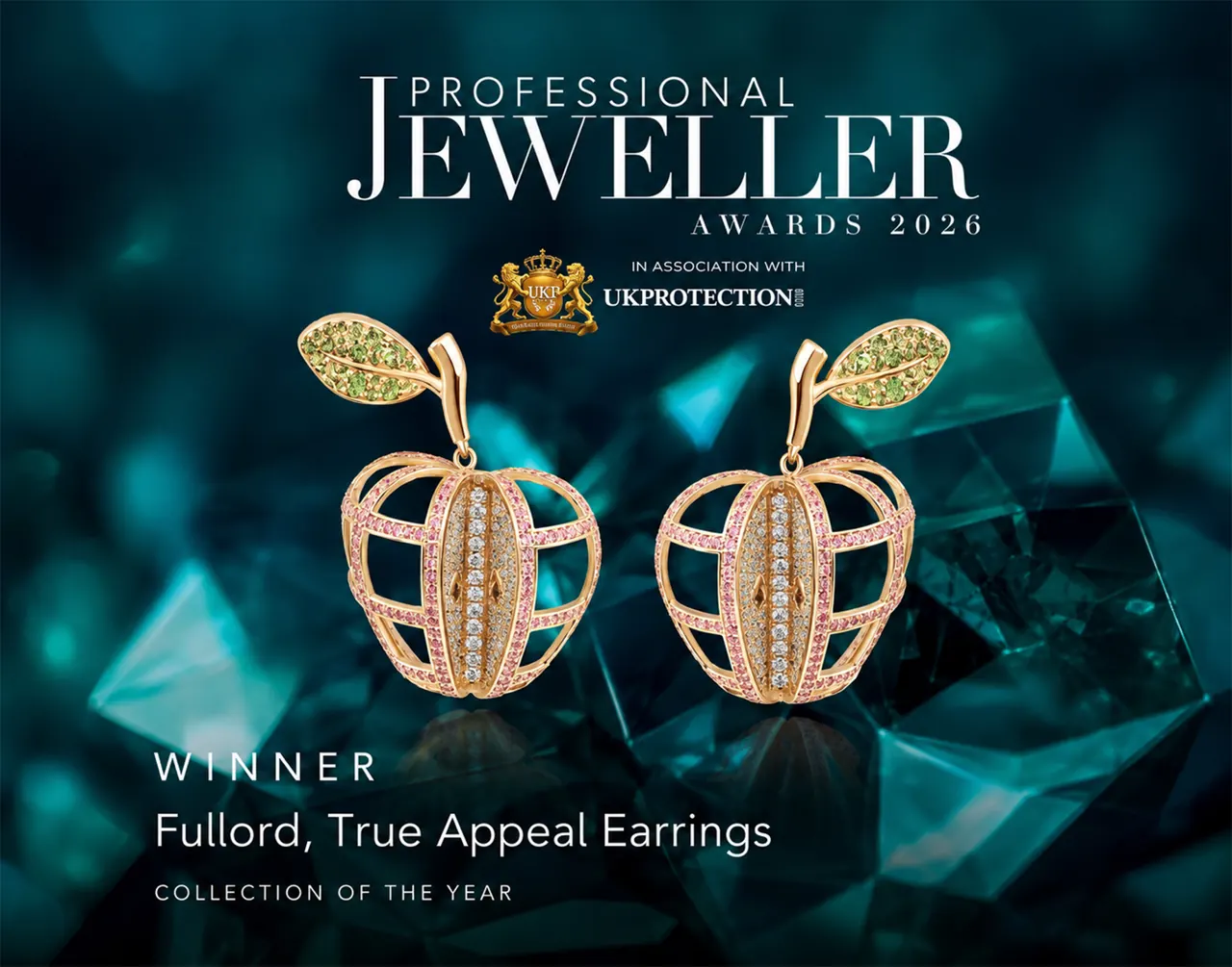 Fullord Eden Apple True Appeal earring openwork gold sculpture in profile