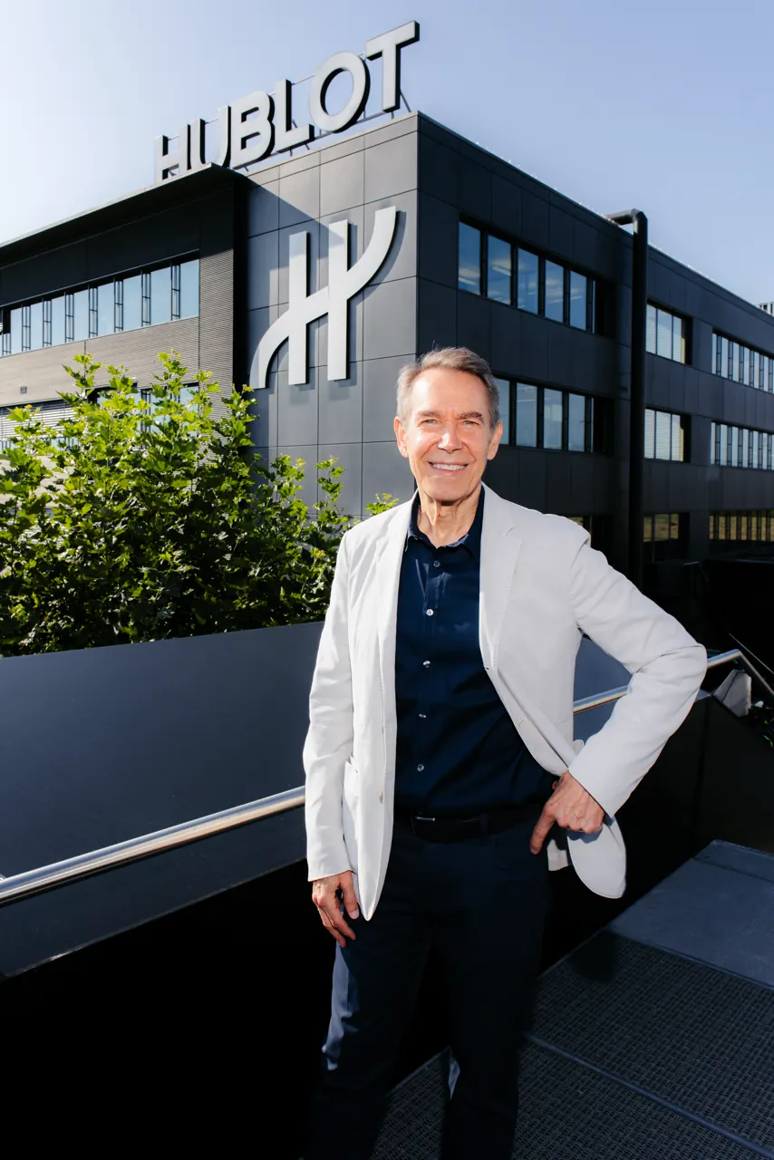 Jeff Koons and Hublot collaboration portrait, ambassador announcement September 2026