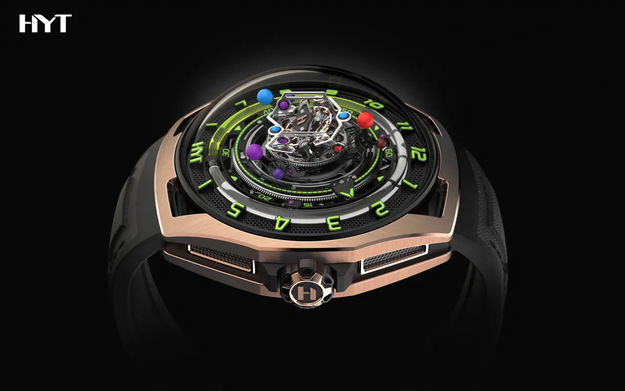 HYT Conical Tourbillon Bespoke Atelier &mdash; three rotating spheres and fluidic hour display