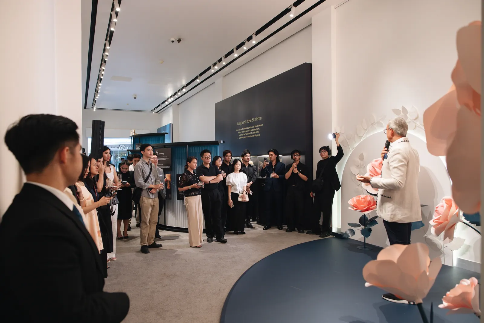 Franck Muller Vanguard Rose Skeleton displayed at An Fine Art Gallery Ho Chi Minh City event
