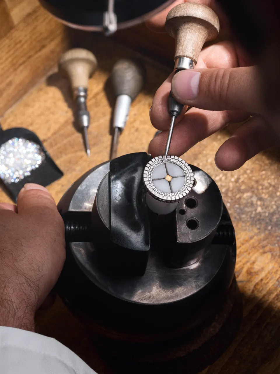 PreciTech SA Le Locle manufacture interior with watchmakers at work