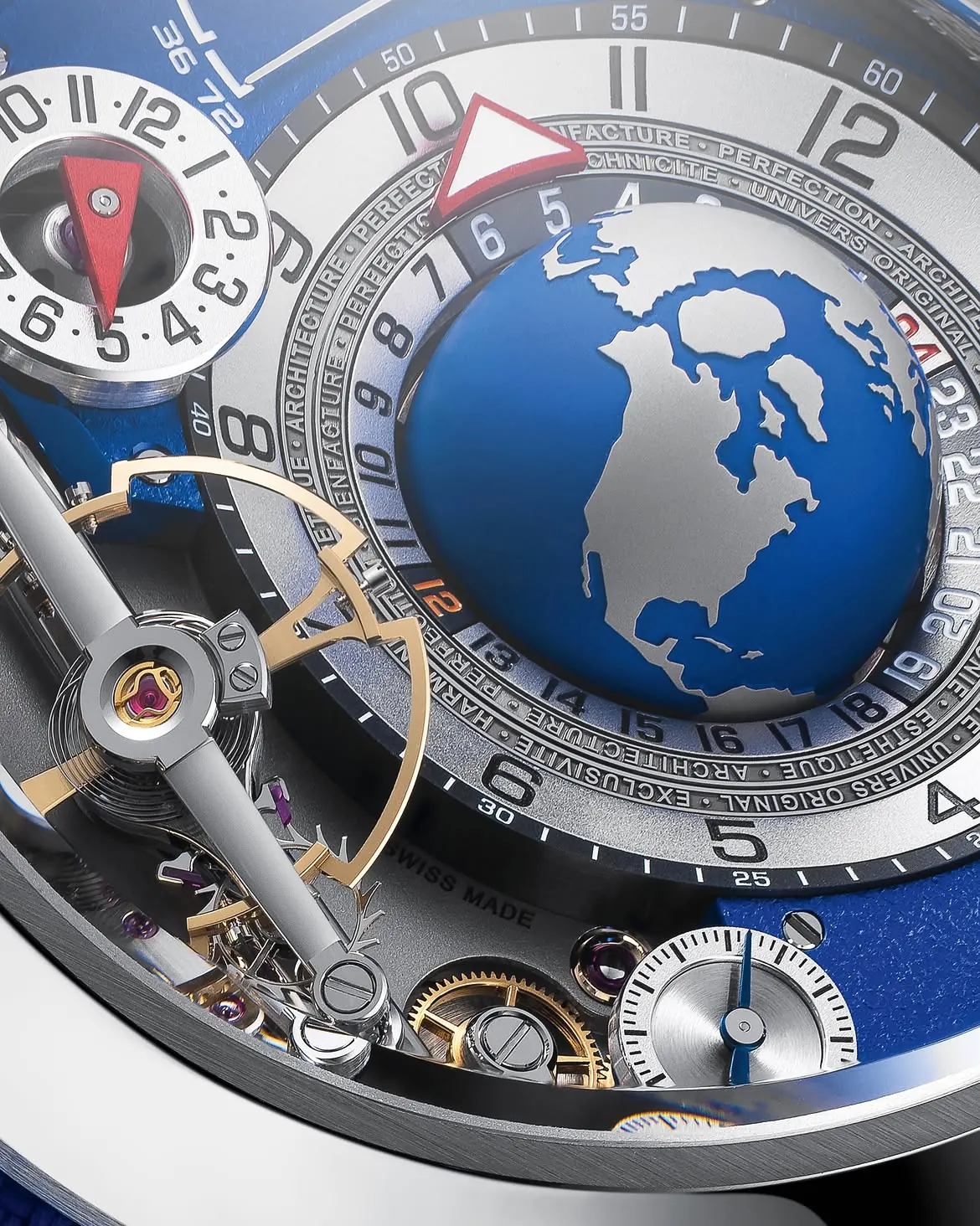 Greubel Forsey GMT Balancier Convexe 30-degree inclined balance wheel at 6 o'clock