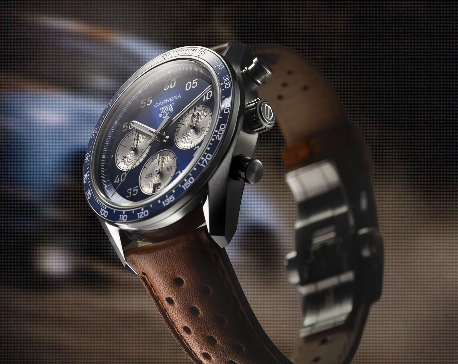 TAG Heuer Carrera Chronograph Sport blue sunray brushed dial on steel H-bracelet