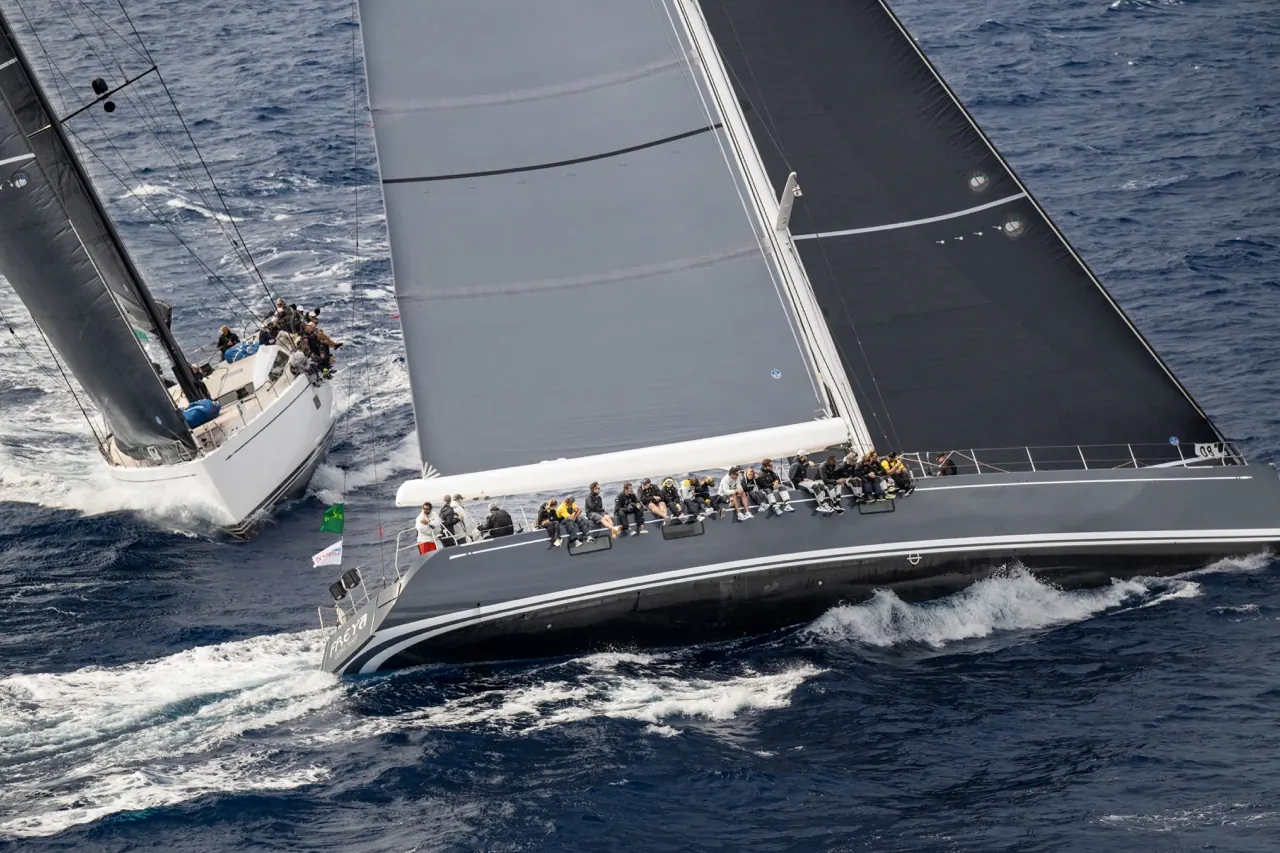 Paul Cayard competing as tactician on ClubSwan 50 Cuordileone at the Rolex Swan Cup
